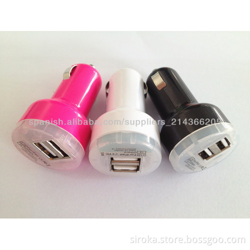 Hot sale 5V 2.1A+1A Mini USB in car charger dual USB car charger for Apple iPhone 4S 5 iPad